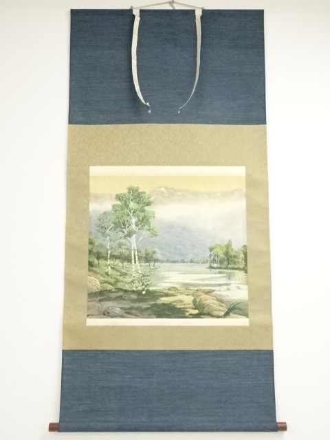 JAPANESE HANGING SCROLL / HAND PAINTED / SCENERY 